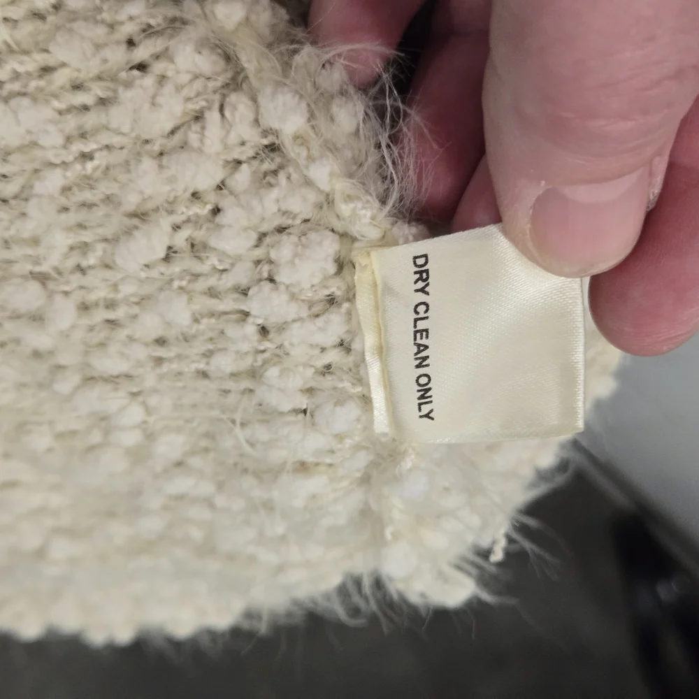 Lovestitch Cream Textured Bouclé Knit Sweater S/M Cozy Oversized Pullover - Picture 8 of 8